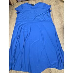 Antthony Original Royal Blue 3X Super Stretchy Long Cap Sleeve Dress Plus Size